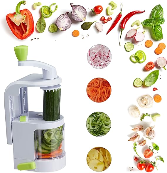 **"Twist & Slice™ Universal Food Spiralizer – Effortless Veggie Magic!"** 🥒✨