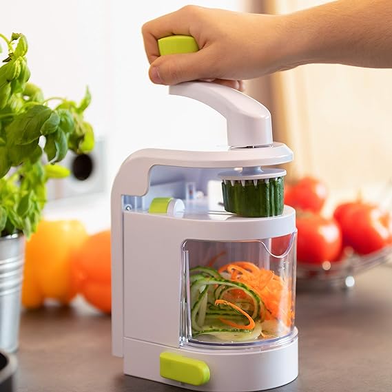 **"Twist & Slice™ Universal Food Spiralizer – Effortless Veggie Magic!"** 🥒✨